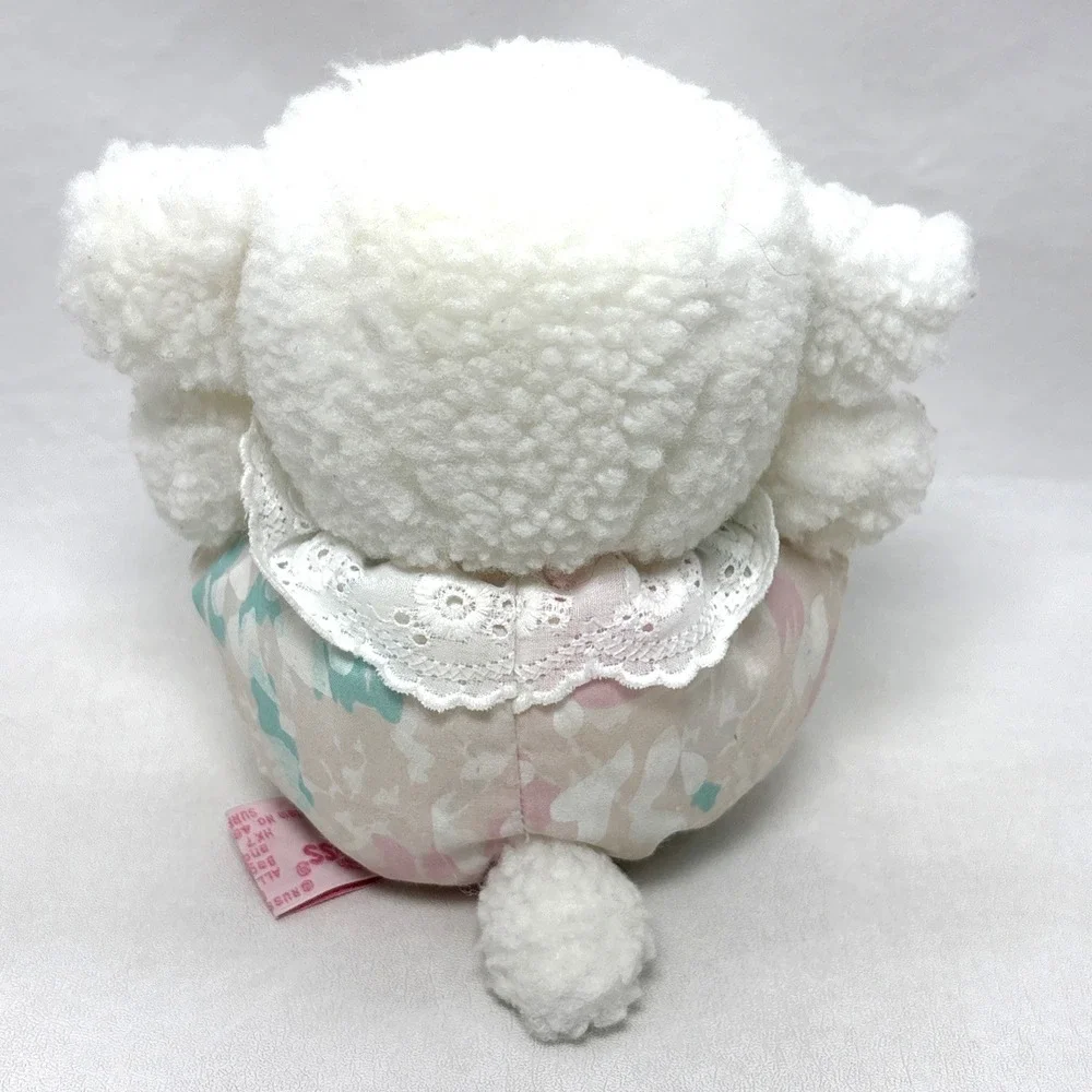 Russ Berrie White Lamb Sheep Flower Pastel Beanbag Pink Purple 6